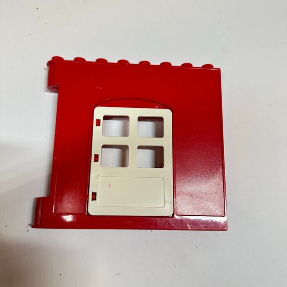 Duplo Lego Red White Hinged Door Wall 6 Loose Replacement Piece Brick - Picture 3 of 9